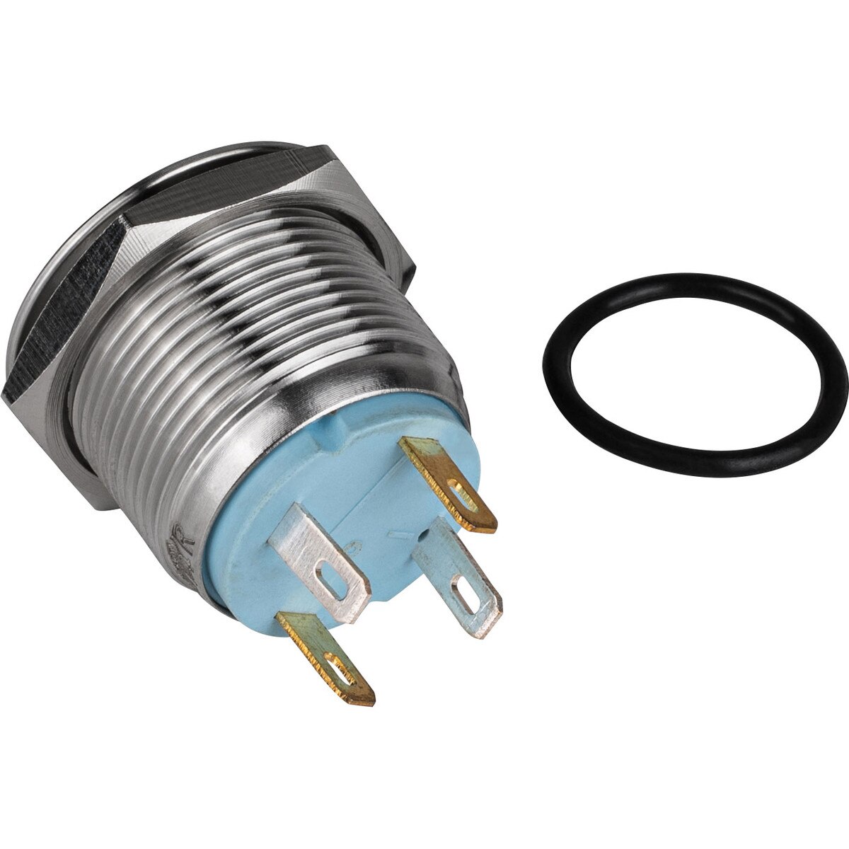 SPST NO Momentary Raised Push Button 19mm Stainless Steel Waterproof